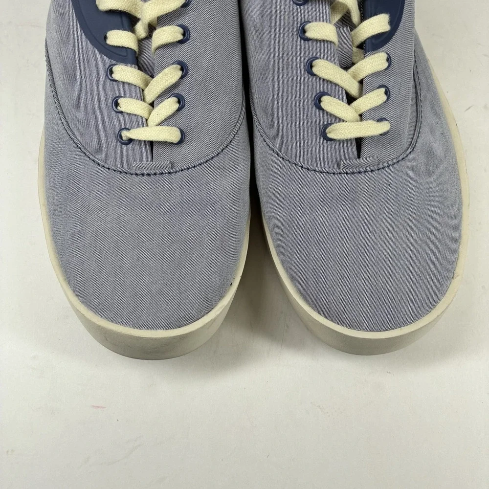 OluKai Tradewind Men's 9 Navy Chambray Linen Casual Everyday Sneakers 10533-5454